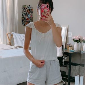 Urban Outfitters | Pins and Needles white lace top